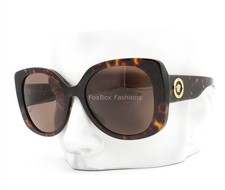 Versace Sunglasses VE 4387 108/73 Polished Brown Havana Gold Medusa Logo w/case