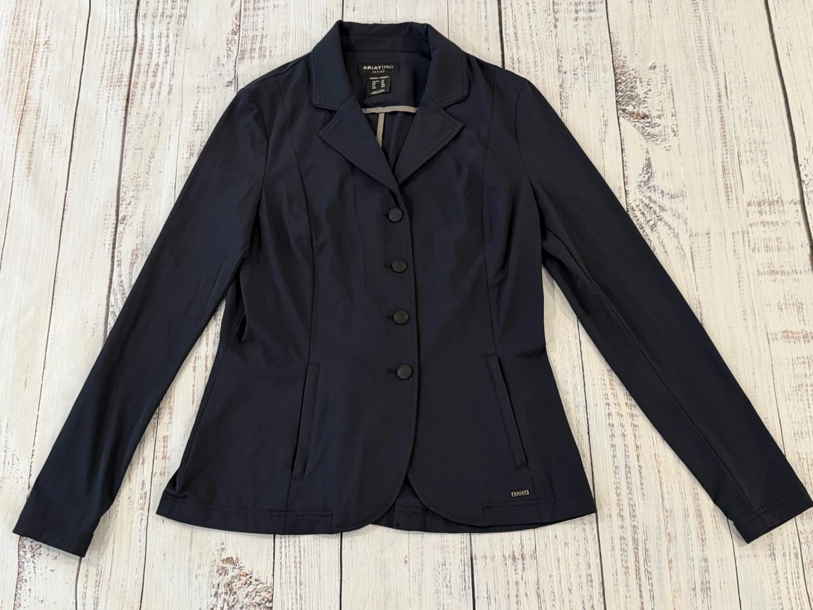 Ariat Pro Series Show Coat Equestrian Jacket Button/Zip Womens Navy Blue 6R
Opens in a new window or