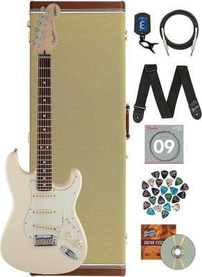 Fender Jeff Beck Stratocaster - Olympic White w/ Tweed Hard Case