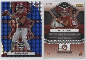 2023 Panini Mosaic Draft Picks Blue Mosaic Prizm /75 Bryce Young #1 Rookie RC