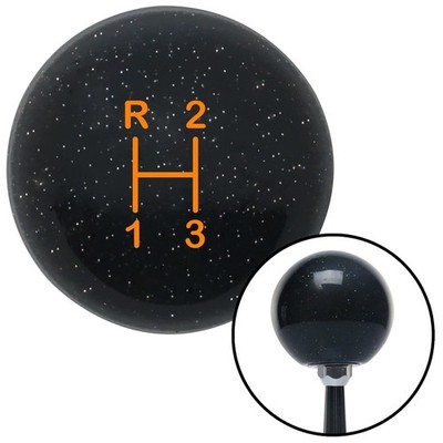Orange Shift Pattern 11n Black Metal Flake Shift Knob w/ M16x1.5 Insert Shifter