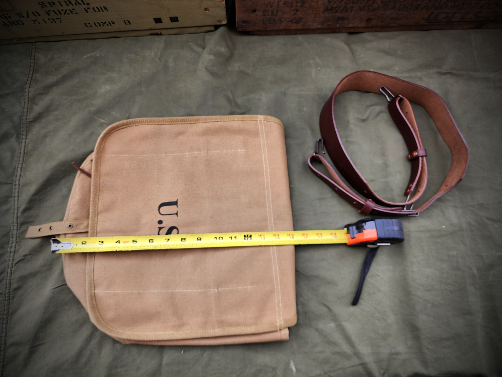 Haversack Rations U.S. Spanish American War M1878 Haversack with Leather Shoulder Strap ...