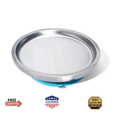 Avanchy Stainless Steel Divided Baby Plate w/ Suction - BPA-Free Toddler Feeding