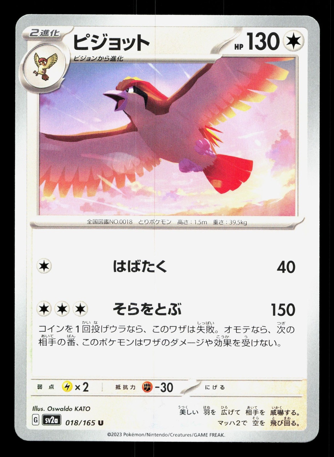 Pidgeot 018/165 151 NM Japanese Pokemon Card TCG