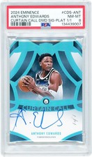 Anthony Edwards Timberwolves Signed 2024-25 Eminence #CDS-ANT #1/1 PSA 8 Card