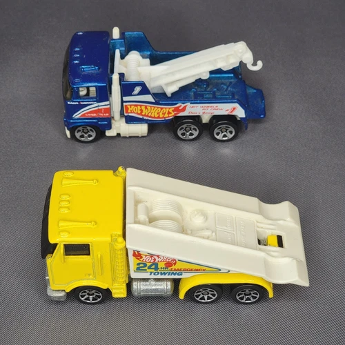 Vtg 1986 Hot Wheels Yellow Auto Wrecking Rig Ramp Truck RARE Great Condition