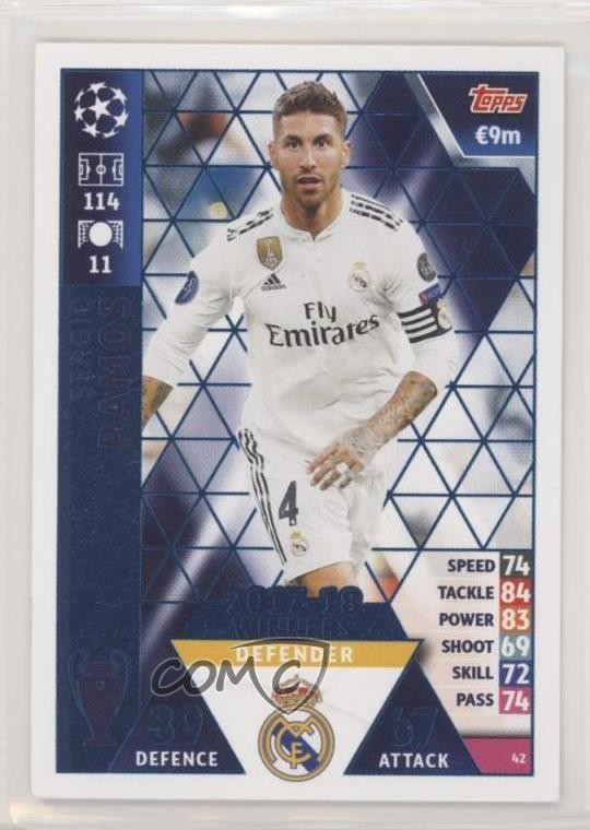 2018-19 Topps UEFA Champions Match Attax 2017-18 Winners Sergio Ramos #42 0cp0