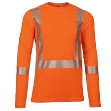 Men's Pro Dry Hi-Vis Orange Long Sleeve FR Shirt Size Large