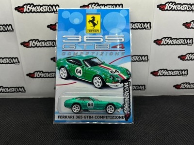 Hot Wheels Ferrari 365 GTB4 - Custom Metalflake Green, Real Riders & Card 164