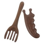 2-teiliges Kopfhautmassagegerät aus Sandelholz: Tragbarer Massagekamm aus Holz