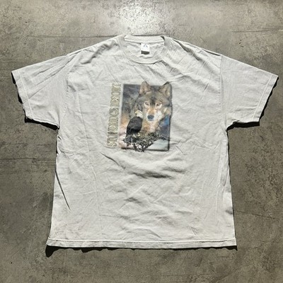 Late 90s Early 2000s StoneRidge Resort Wolf And Eagle Shirt Men s Size XXL Gray