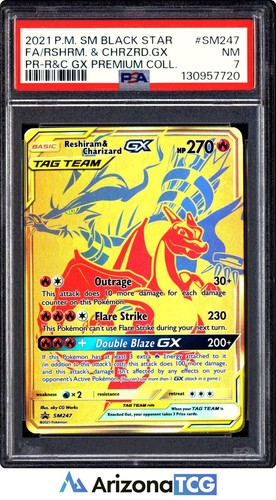 Reshiram & Charizard-GX graded PSA 7 for sale on eBay
