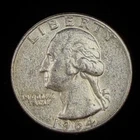 1964 Washington Quarter 90% Silver $0.25 FV Circulated Pre-1965 US Coin - 21-53