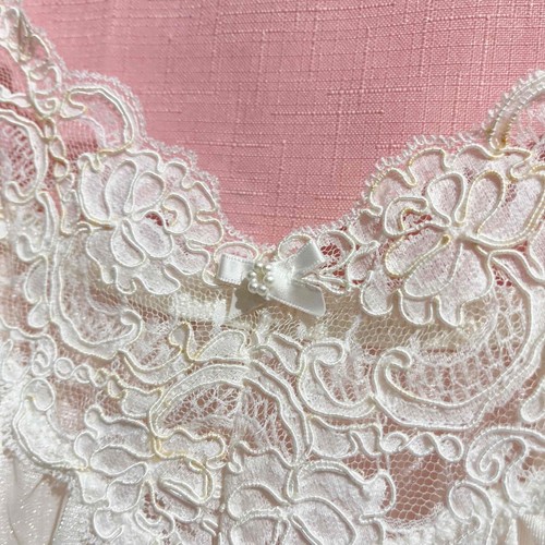 Vintage 60s Hollywood Bridal Sheer Nylon Chiffon Peignoir Robe & Nightgown Set - Picture 9 of 15