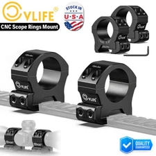 Low Profile 1" inch Scope Rings 20mm Picatinny Rail Scope Mounting Kit CNC Black