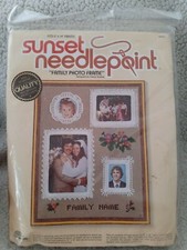 NEW Sunset Family Photo Frame Needlepoint Kit 6900 11" x 14" NOS Vintage