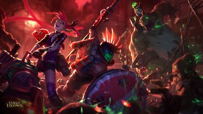 League of Legends jinx pantheon zombies video game playmat gaming mat