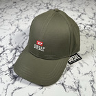 DIESEL Mens Khaki Green D Logo Baseball Cap BNWT Authentic Embroidered