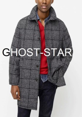 J.CREW overcoat jacket long coat oversized glen plaid Ludlow 42S