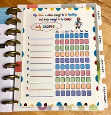 Daily Chores Cleaning Schedule Dashboard Insert 4 use w Classic HAPPY Planner~