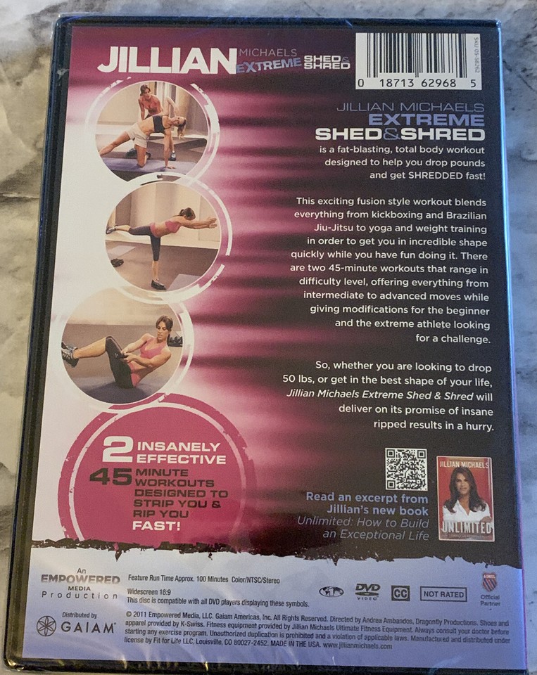 Jillian Michaels Extreme Shed &amp; Shred (DVD, 2011) NEW | eBay