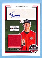 2022 USA Baseball Stars & Stripes Material Signatures Trevor Busby #SSS-TB /399