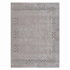 Eco-Friendly Hand Knotted Loom Silk Mix Area Rug Contemporary Beige BBLSM530