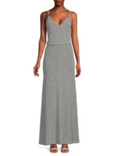 NWT Calvin Klein Shimmer Maxi Dress Silver MSRP: $219