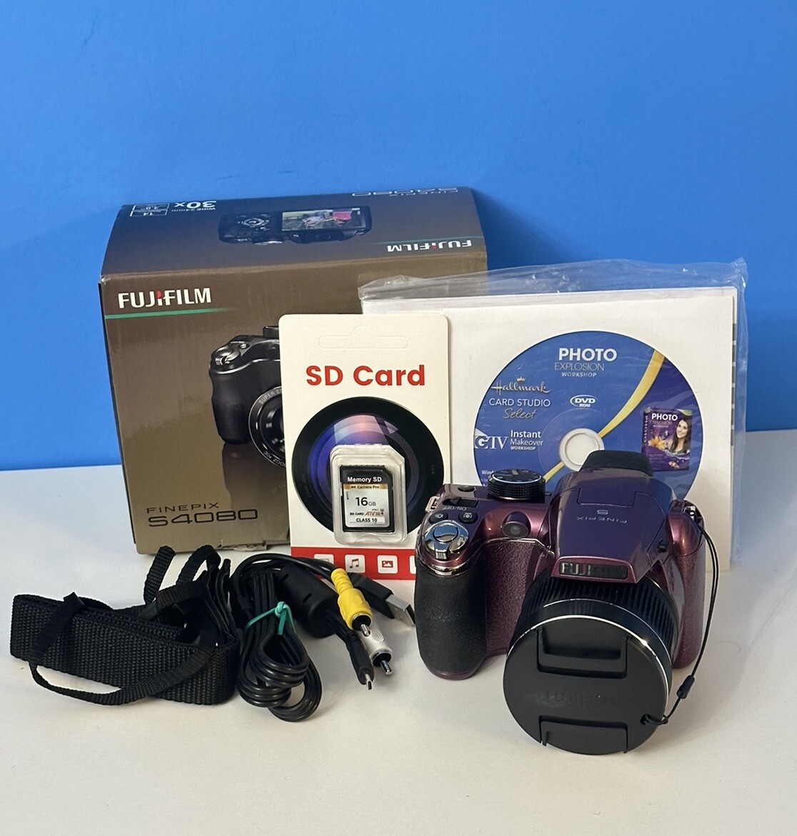 Fuji Film Fine Pix S4080 Digital Camera PURPLE New In Box With 16GB SD Card