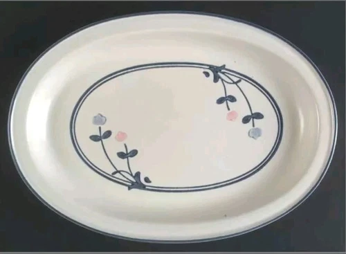 Pfaltzgraff WINDSONG 14" Oval Serving Platter 14x10 USA Castle Mark Stamped #16 