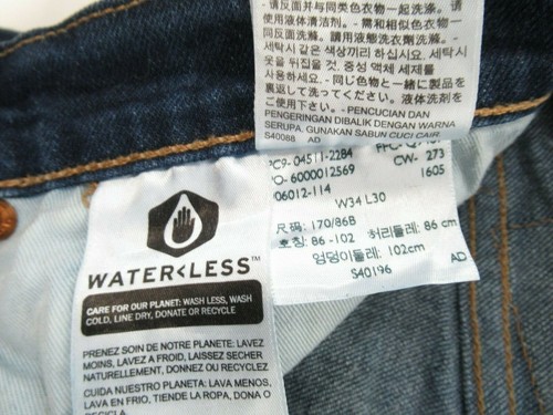 Lote de 511 Pantalones de mezclilla para hombre Big E Remake talla 34x30 medida 33x29 1/2 #D95 - Imagen 10 de 11