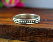 925 Sterling Silver Beaded Drop Eternity Band Ring, Designer Ring, Gift For Her