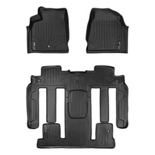 Smartliner Black 1st, 2nd, & 3rd Row Floor Liners for Saturn Outlook