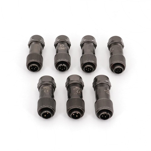 Conector de cable circular macho y hembra impermeable ST12 IP67 de metal impermeable - Imagen 5 de 7