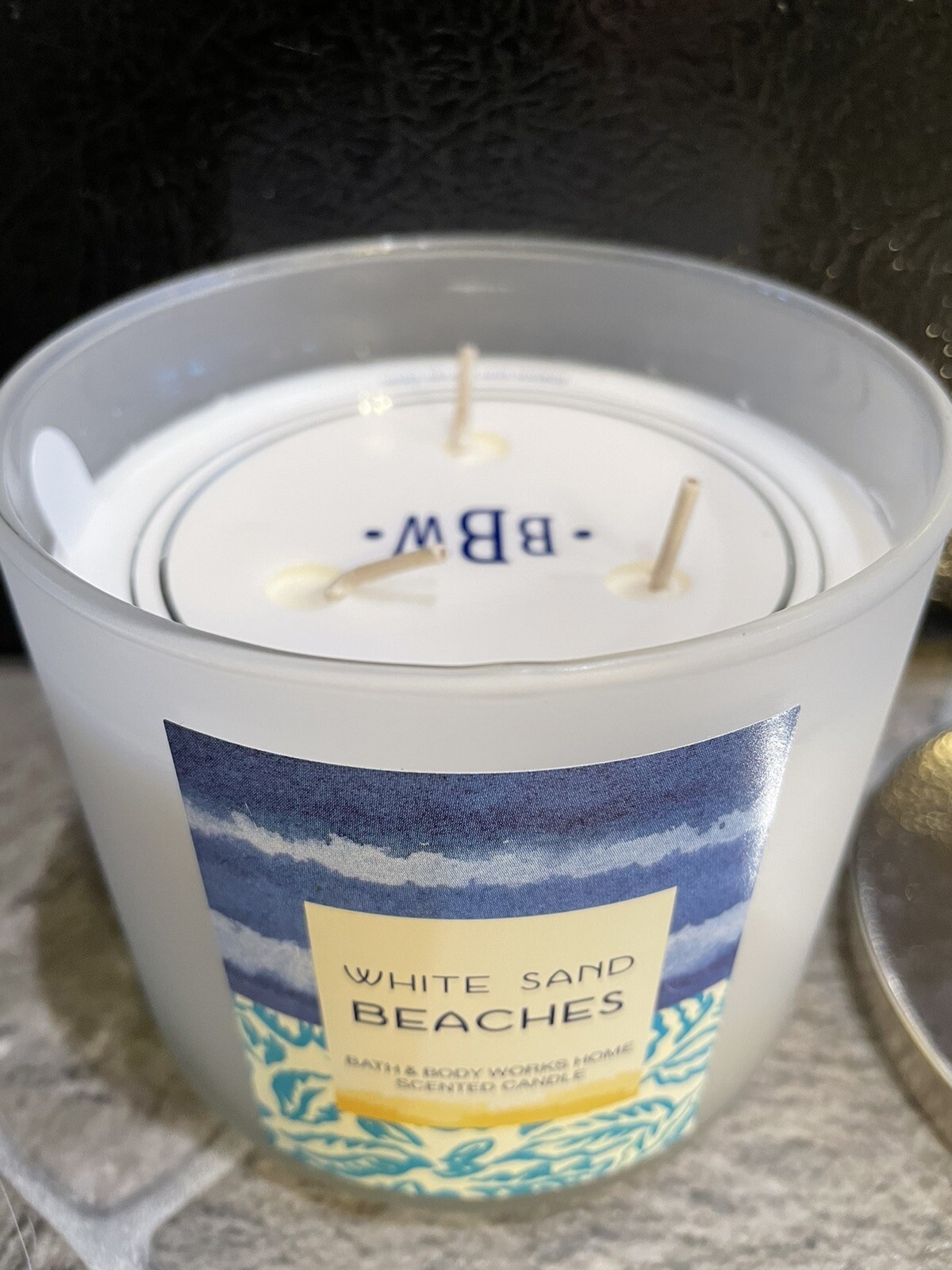White Sand Beaches SCENTED CANDLE Bath & Body Works 3 Wick 14.5 oz Jar