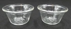 2 VTG PYREX 414 CLEAR GLASS CUPS CUSTARD RAMEKIN DESSERT SNACKS PUDDING ROLLED
