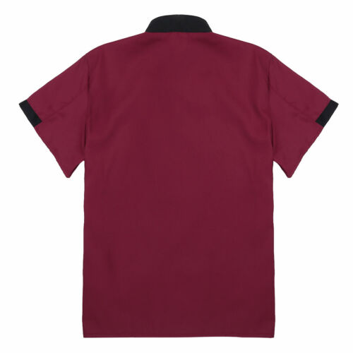 Unisex Chef Coat Double-Breast Short Sleeve Cook Jacket Kitchen Uniform Dress - Picture 33 of 140