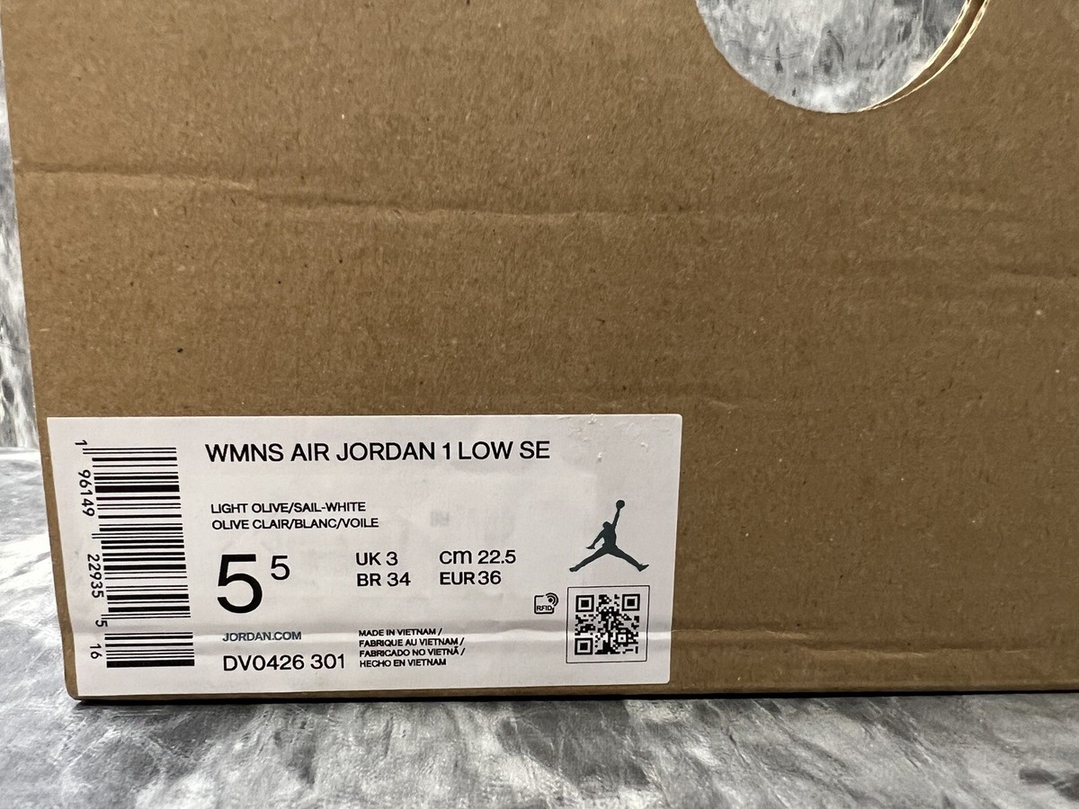 スニーカー Nike WMNS Air Jordan 1 Low SE Light Olive DV0426-301 Size 7.5- NEW Women's NIKE Air Jordan 1 Low SE Light Olive