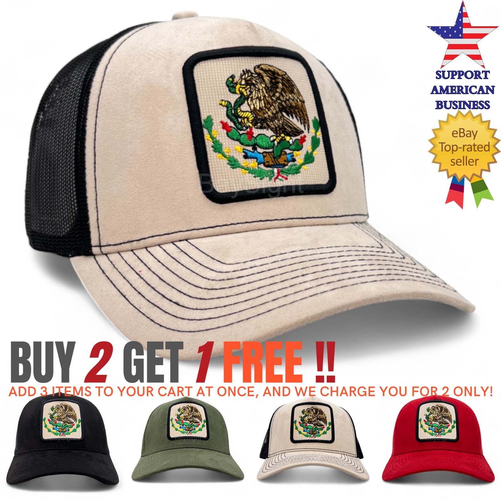 Baseball Cap Snapback Adjustable Suede Hat Mexican Hecho en Mexico Patch Caps-image