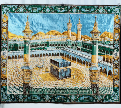 Arazzo/tappeto da parete Mecca finemente lavorato 6' x 4' + frange - Foto 2 di 5