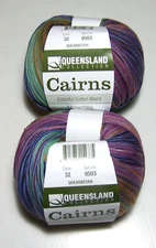 Lot of 2 balls Queensland CAIRNS Cotton Blend Worsted Yarn #32 QUEANBEYAN