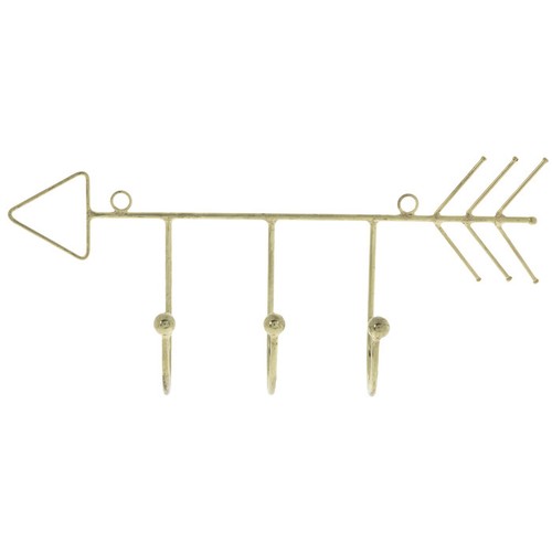 Gold Arrow Metal Wall Decor With Hooks - Bild 4 von 6