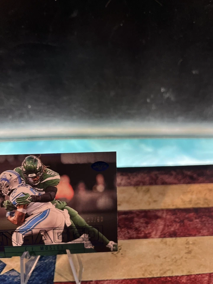 2023 Panini Luminance🔥 CJ Mosley NY Jets🔥 Engaged Blue Prizm #’d /50 - Image 3 of 4