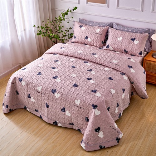 Hearts Patchwork Quilt Bedspread Coverlet Throw Rug Queen/King 100% Cotton - Picture 4 of 10