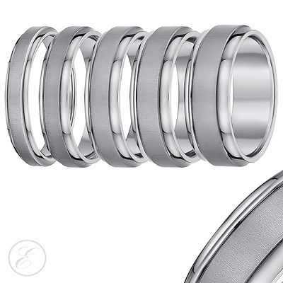 Titan Ehering Band Herren Damen Satin & Poliert Design Flach Hof 