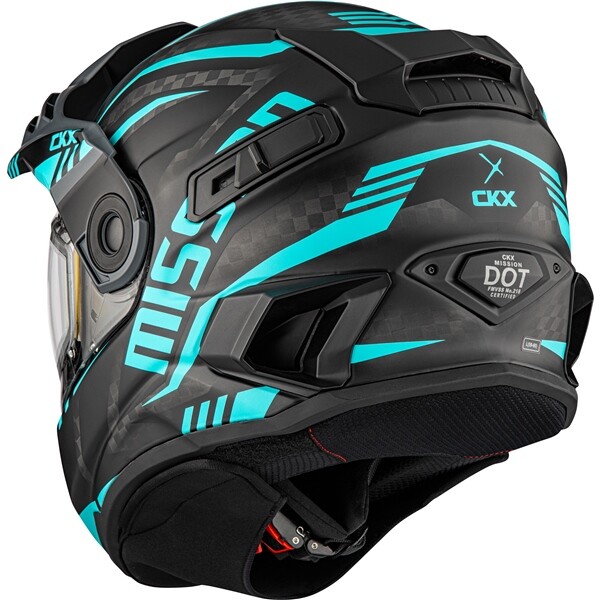 CKX MISSION Electric Code Carbon Fiber Helmet Matte Olive Turquoise Yellow eBay