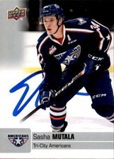 Sasha Mutala Signed Auto 2019-20 Upper Deck CHL card Tri-City Americans