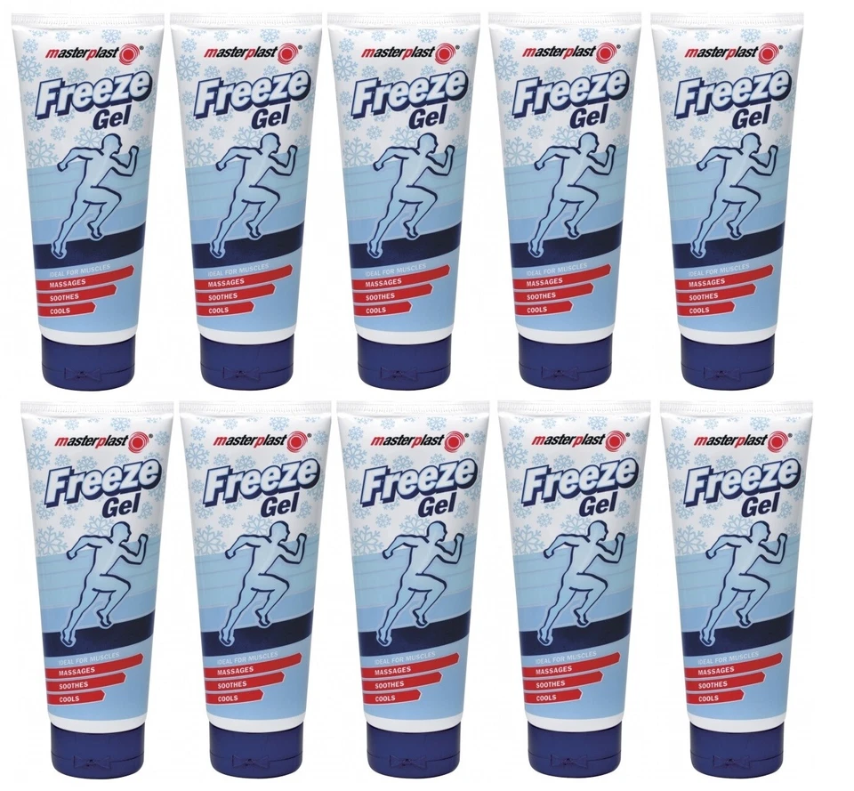 10 x Masterplast Freeze Gel Soothes Cools Massages Aching Muscles Relief 170ML