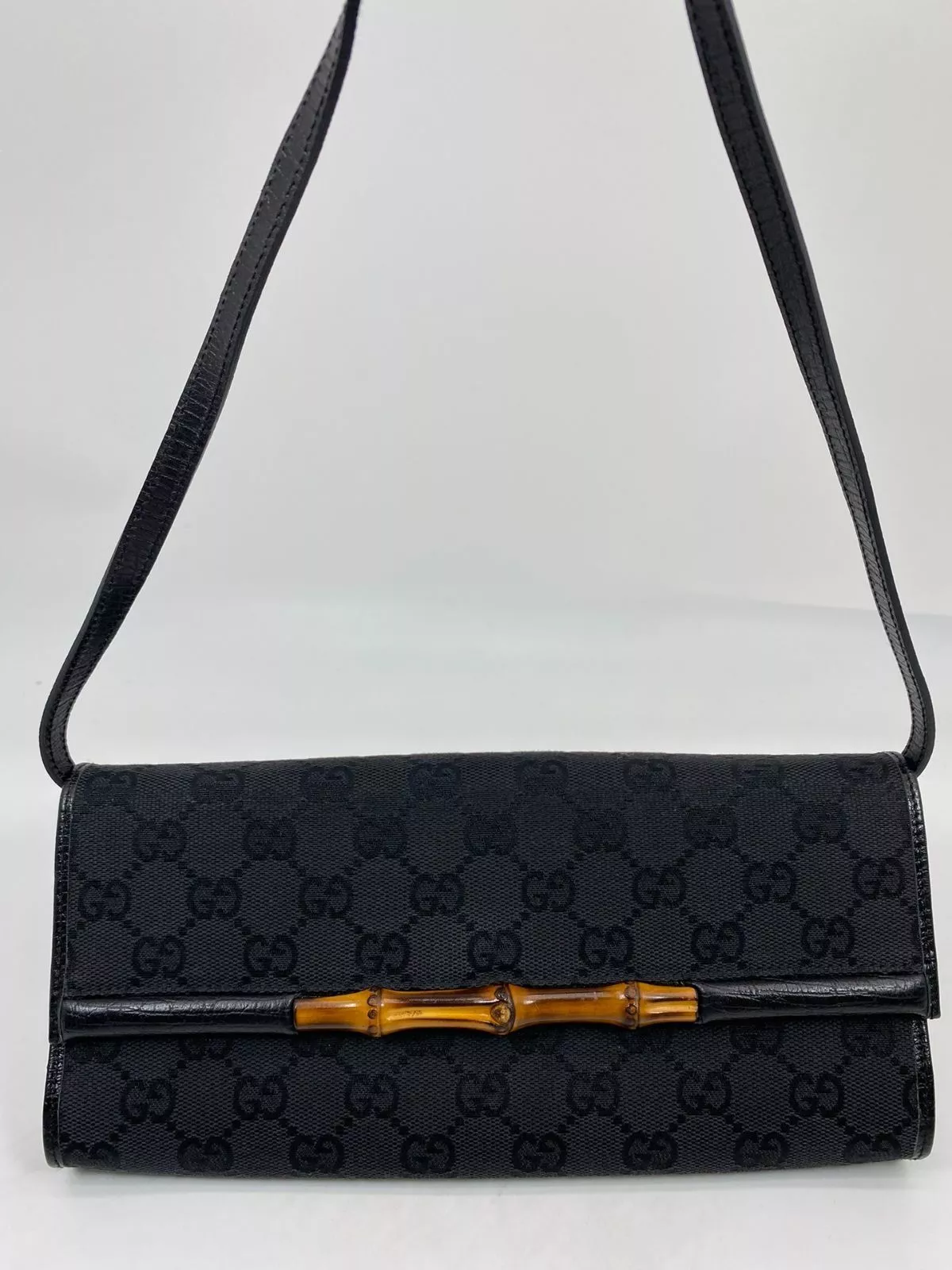 Sac bandoulière pochette bambou noir GUCCI authentique