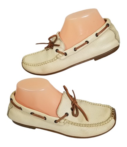 Dexter Womens Size 7M Ivory Soft Leather Moc Toe Casual Handcrafted Loafer Shoes - Picture 4 of 10